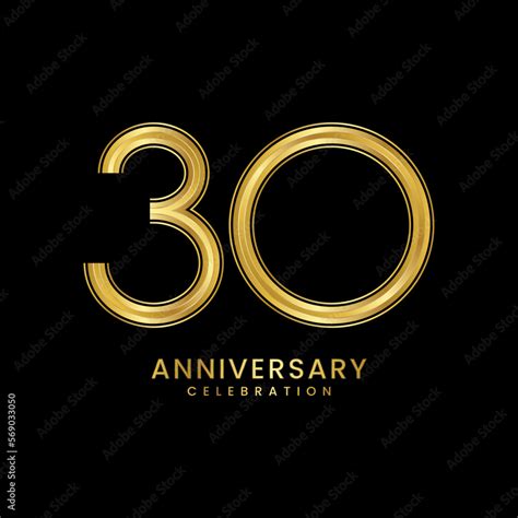 30th Anniversary celebration. Anniversary logo design with golden color ...