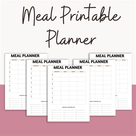 Meal Planner Meal Planner Template Meal Planner Printable Daily Meal Planner Template Meal ...