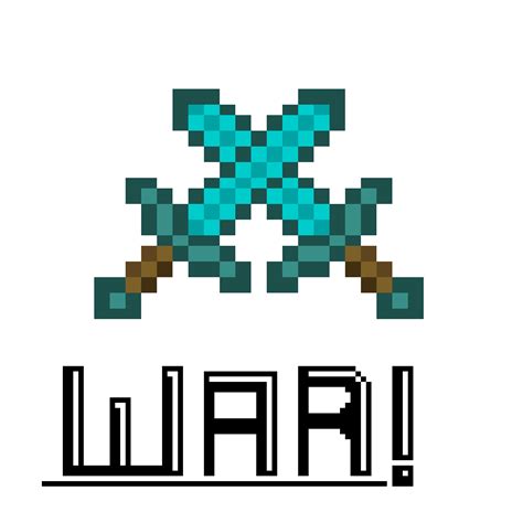 Crossed Diamond Swords Pixel Art