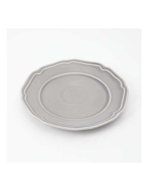 Plato Ceramica C Borde Labrado Gris Cm