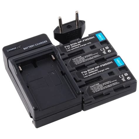 Pcs Replacement Np Fm H Battery With Travel Charger For Sony Alpha