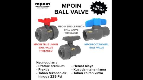 Ball Valve True Union Double Watermur Kran Air Stop Kran Mpoin Kuat