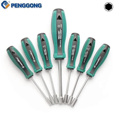 Penggong 7pcs Screwdriver Socket 3 4 4 5 5 5 5 6 7mm Hex Screwdriver Set Torque Wrench