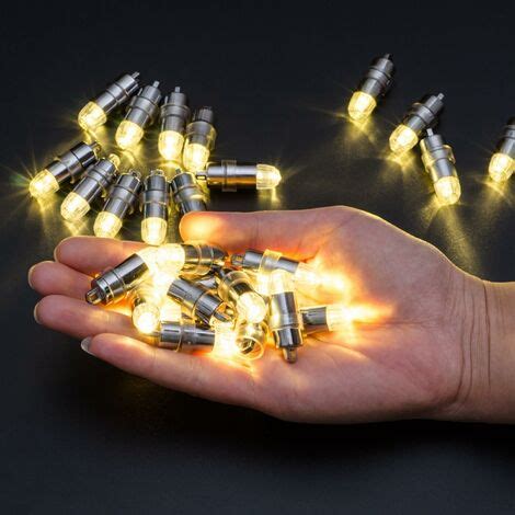 Lot de 24 mini lampes LED étanches à piles pour lanternes en papier