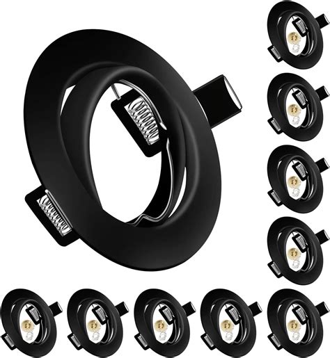 X Modern Gu Downlights For Ceiling Round Matt Black Metal Frame