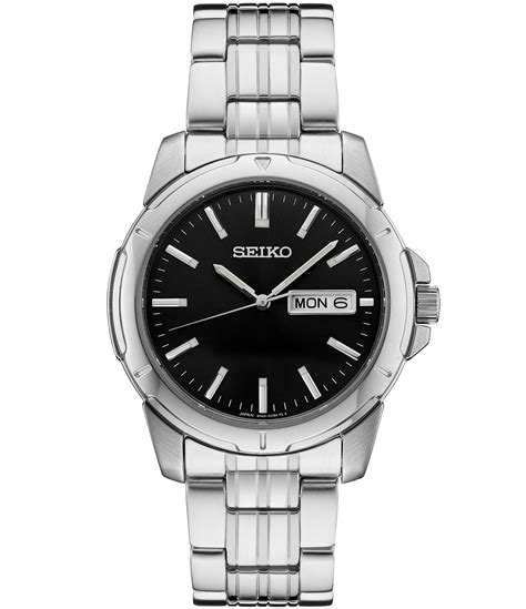 Seiko Men S Essential Quartz Analog Stainless Steel Bracelet Watch