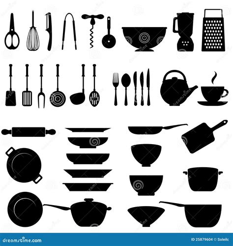 Kitchen Utensil Icon Set Stock Vector Illustration Of Kitchen 25879604