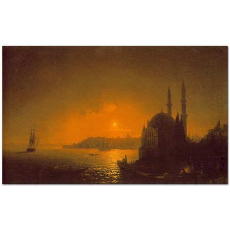 View Of Constantinople By Moonlight By Ivan Aivazovsky As Art Print