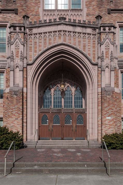 Entrance Door of a Building at University of Washington Campus, Seattle, USA Stock Image - Image ...