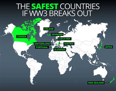 Mapped World War Three Won T Hit These Countries Safest Places Map