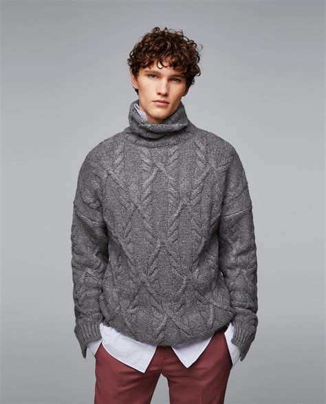 Image Of Cable Knit Turtleneck Sweater From Zara Cable Knit