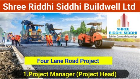 Shree Riddhi Siddhi Buildwell Ltd Recruitment 2023 Project Manager