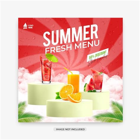 Premium Psd Summer Drinks Social Media Post Or Instagram Banner Template