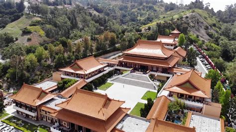 Drone Shot Over Hsi Lai Temple In Hacienda Heights Ca Youtube