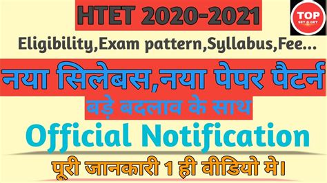 Htet Vacancy 2020 Htet 2020 Htet Eligibility Htet Syllabus 2020