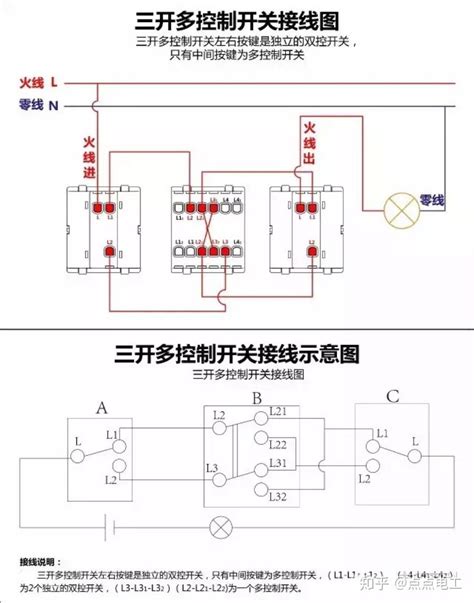 最全的开关接线图单控、双控、三控 知乎