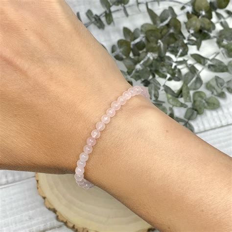 Rose Quartz Bracelet For Women 4mm Etsy