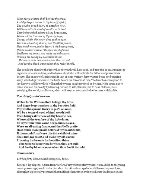 sonnet ii shakespeare  shakespeares sonnets poems