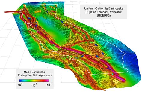 Map of earthquake participation rate for the Uniform California ...