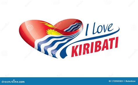 National Flag Of The Kiribati In The Shape Of A Heart And The