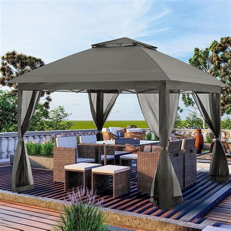 Udpatio Pop Up Gazebo With Sides M X M And Mosquito Netting Canopy