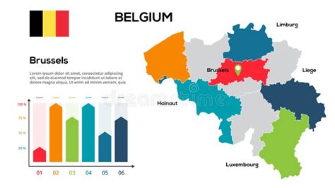 Belgium Map Vector Image Of A Global Map In The Form Of Regions Of