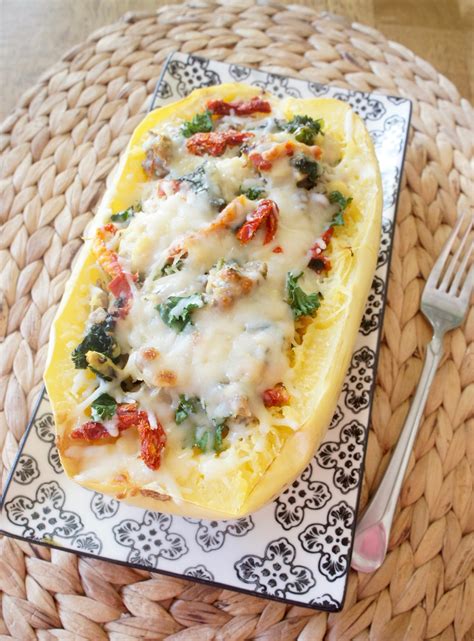 Twice Baked Spaghetti Squash With Sausage And Kale A Love Letter To Food