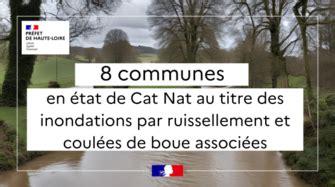 8 communes reconnues en état de catastrophe naturelle au titre des