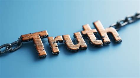 truth word  wooden texture chained  metal links concept  honesty