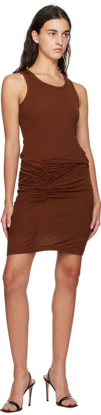 Helmut Lang Brown Combo Minidress Helmut Lang