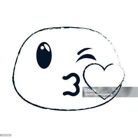 Kissing Face Emoji Character Stock Illustration - Download Image Now - Avatar, Beauty ...