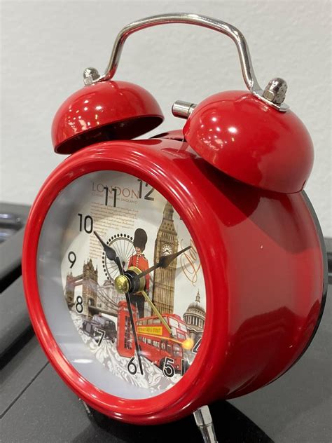 Red Twin Bell Alarm Clock 000595 Etsy