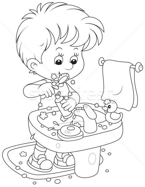 Child Brushing Teeth Illustration