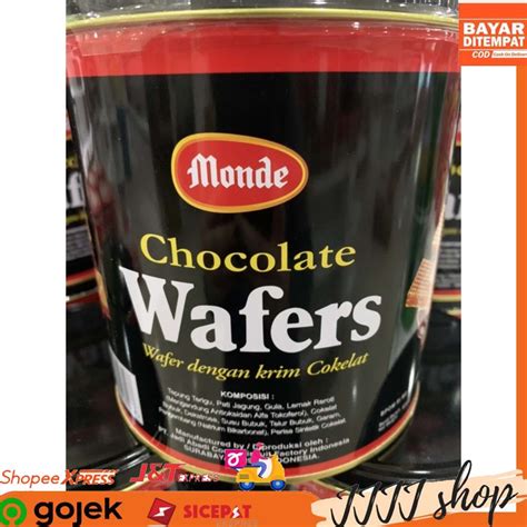 Jual Monde Chocolate Wafers Biskuit Wafer Rasa Coklat Kemasan Kaleng