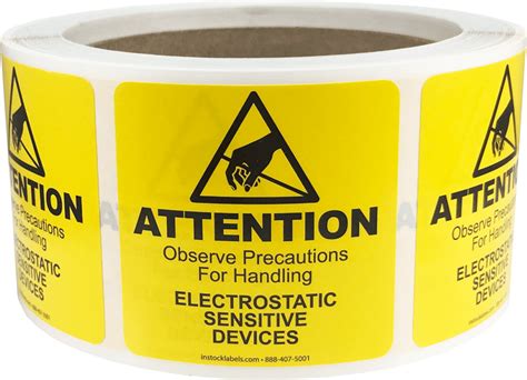 Attention Electrostatic Sensitive Devices Warning Labels 2 X 2 Inch 500