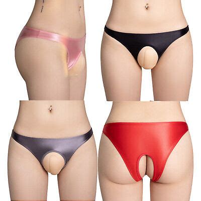 Sexy Mens Lingerie Micro Thong Open Front Hole Briefs Bikini Underwear