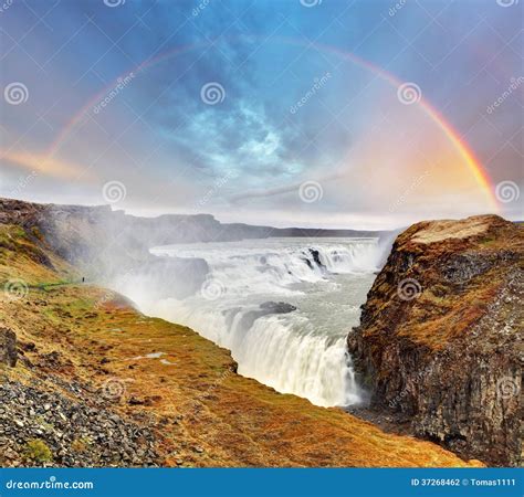 Gullfoss Waterfall , Iceland Stock Photo - Image of icelandic, huge ...