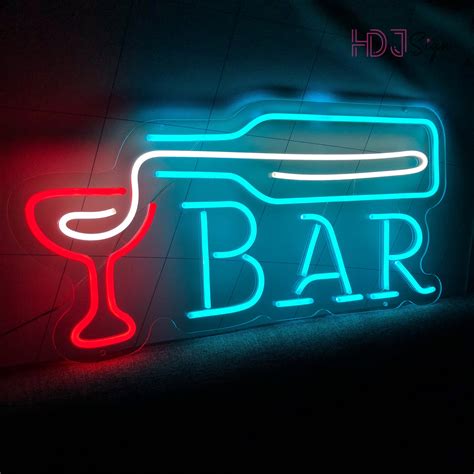 Bar Beer Neon Wine Bottle Sign LED Light Signs For Home Bar Etsy