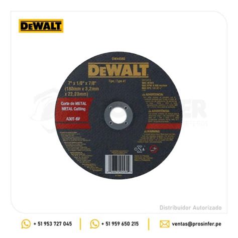 Disco Corte Metal X X Dewalt Dw En Per Prosinfer