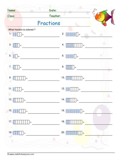 Fraction Coloring Worksheet 2 | PDF