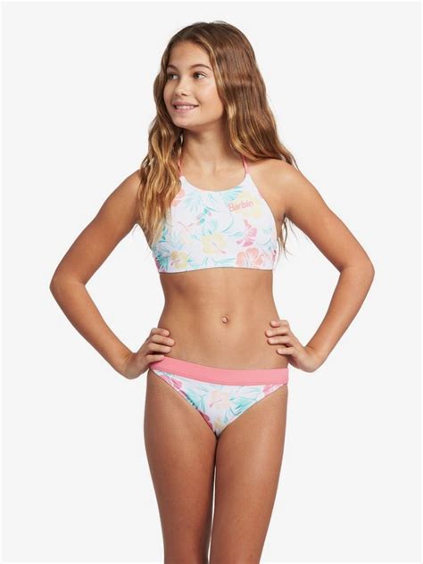 Barbie X Roxy Crop Top Bikini Set For Girls Roxy