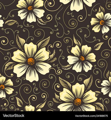 Vintage Seamless Flower Pattern Royalty Free Vector Image