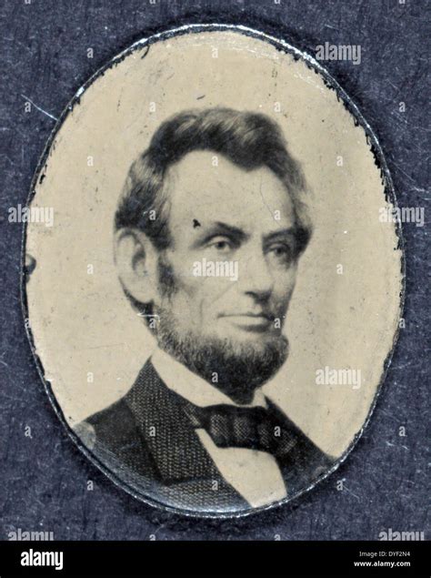 Election campaign badge with a portrait of Abraham Lincoln. United ...