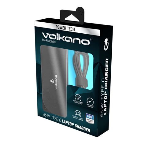 Volkano Brio Plus Series Type C 65W Laptop Charger With USB HiFi