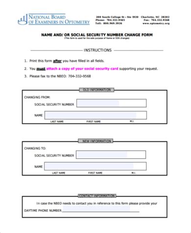 FREE 8 Sample Social Security Name Change Forms In PDF MS Word