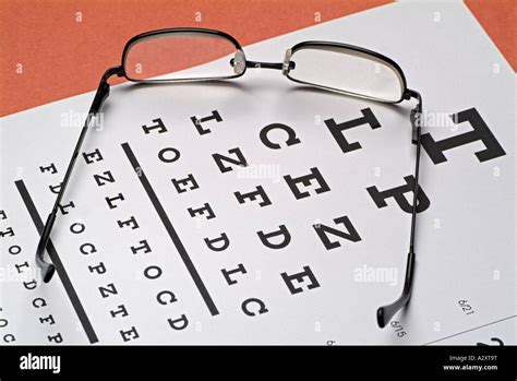 Eye Chart and Glasses Stock Photo - Alamy