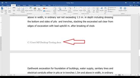 How To Insert File Location In Ms Word Header Footer 2003 2016 Youtube