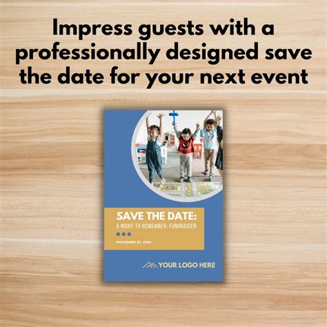 Save The Date Template Canva Template Fundraising Event Template