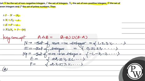 Let N Be The Set Of Non Negative Integers I The Set Of