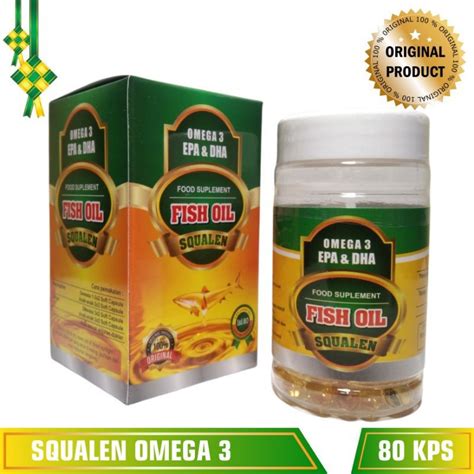 Jual Minyak Ikan Omega 3 Plus Fish Oil Squalen Gold Isi 80 Kapsul